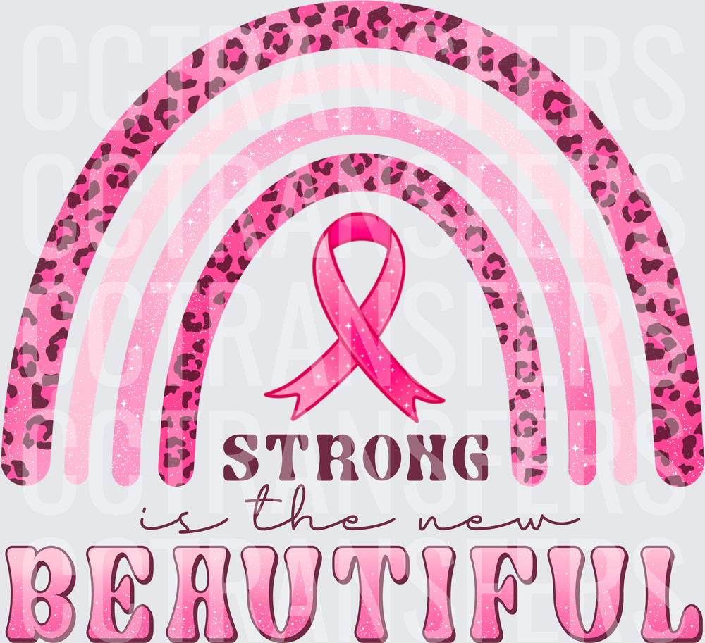 Pink Leopard Rainbow Strong Is The New Beautiful Ribbon (DTF)