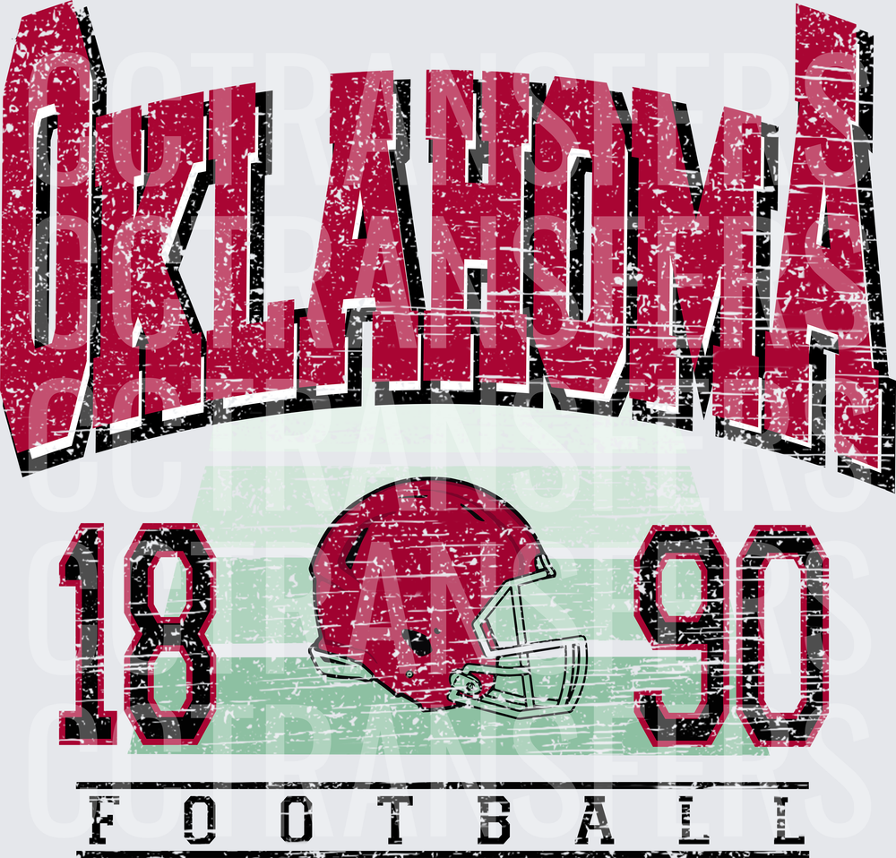 Oklahoma Football 1890 Vintage Distressed Helmet (DTF)