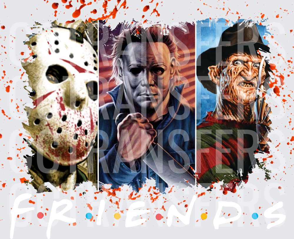 Horror Icons Jason Michael Myers Freddy Blood Splash (DTF)