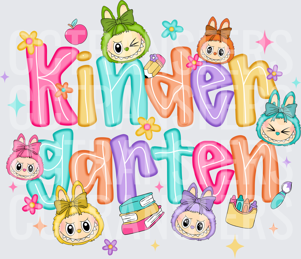 Kindergarten Cute Spooky Chibi Characters School Supply (DTF)