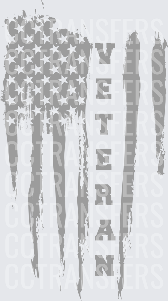Distressed American Flag Vertical Veteran (DTF)