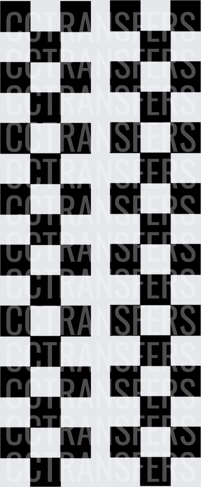 Black and White Checkered Racing Stripe Pair (DTF)