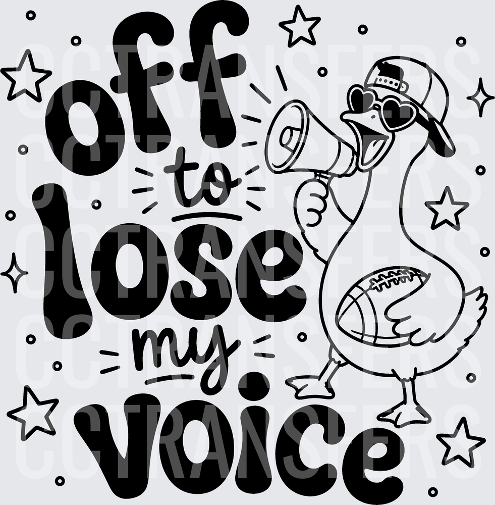 Off To Lose My Voice Football Goose Megaphone (DTF)