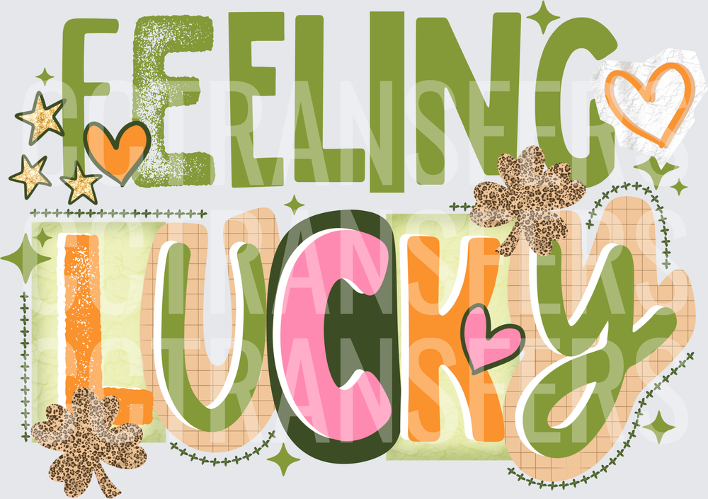 Feeling Lucky St. Patrick's Day Leopard Shamrock (DTF)