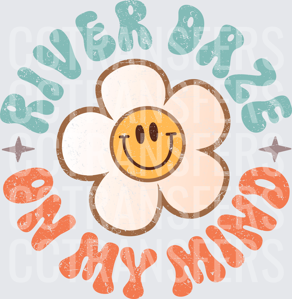 River Daze On My Mind Retro Groovy Daisy Smiley (DTF)