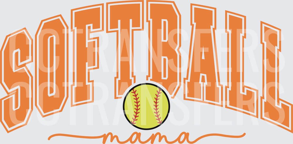 Softball Mama Arched Letters with Ball (DTF)
