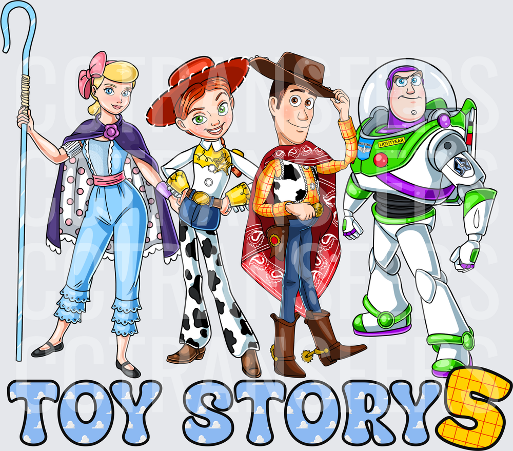 Toy Story 5 Woody Jessie Bo Peep Buzz Group (DTF)