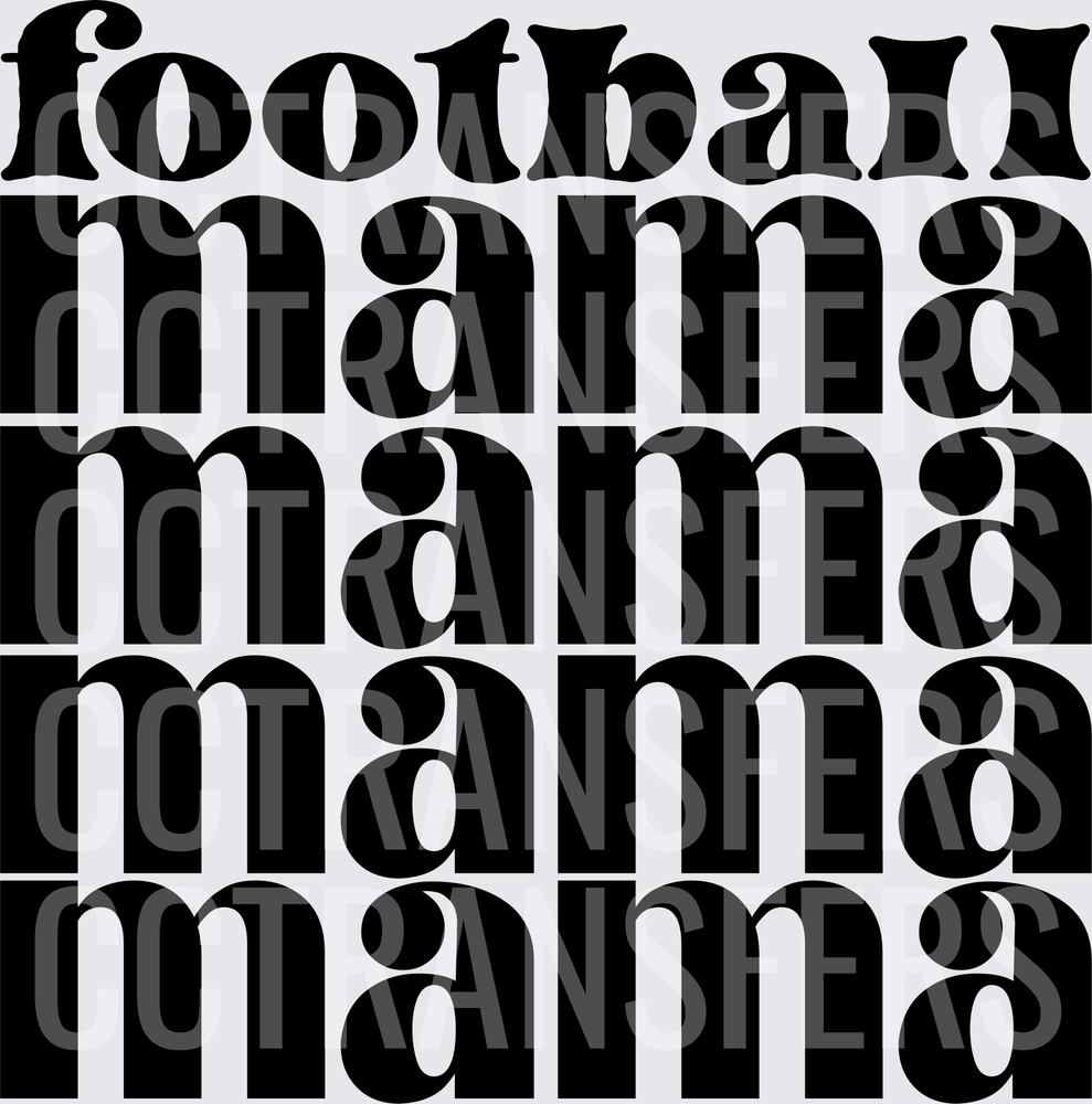 Football Mama Repeated Bold Typography (DTF)