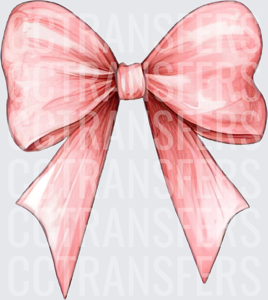 Watercolor Pink Ribbon Bow (DTF)