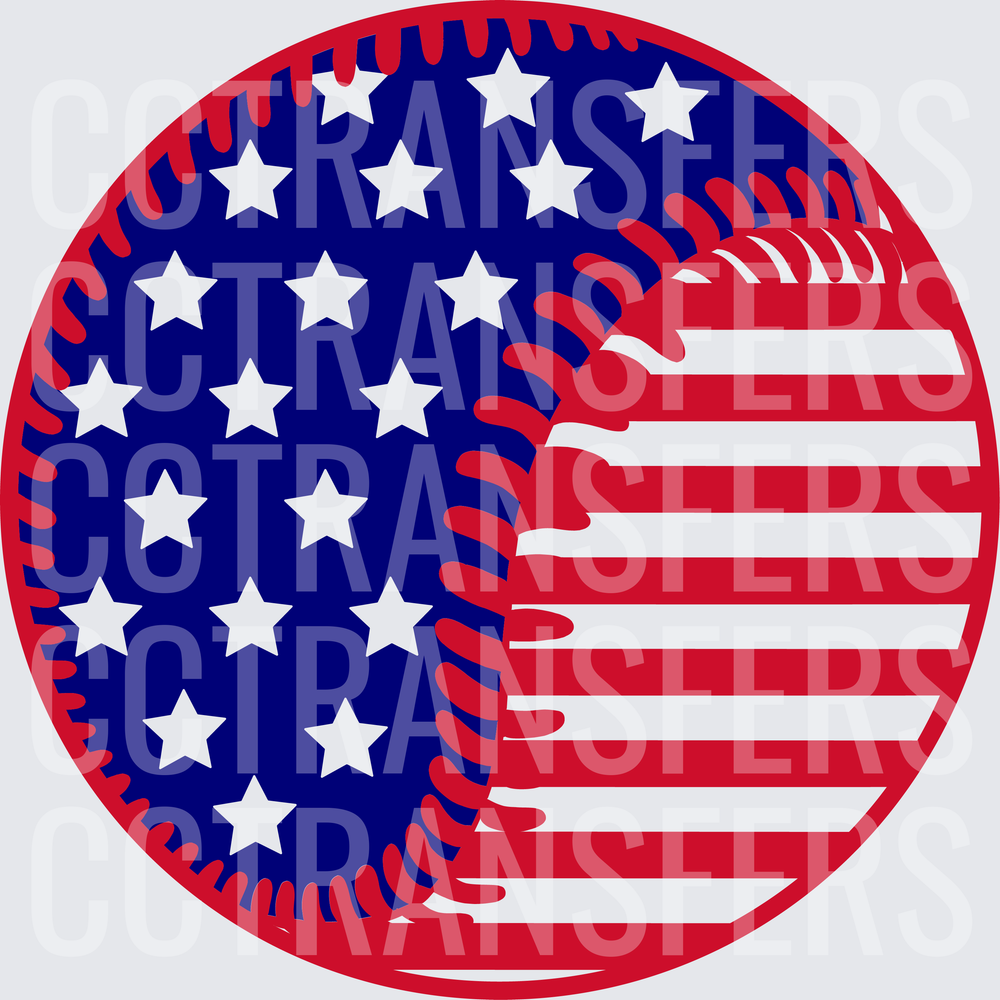 American Flag Baseball Stars and Stripes Patriotic (DTF)
