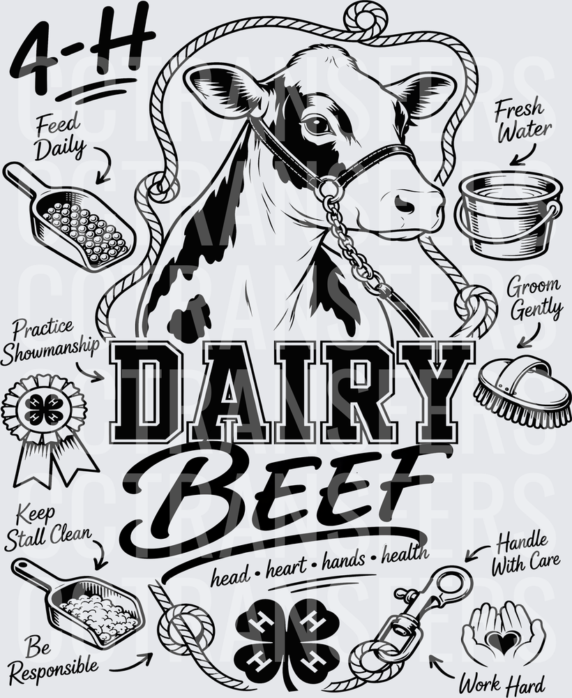 4-H Dairy Beef Head Heart Hands Health Cow (DTF)
