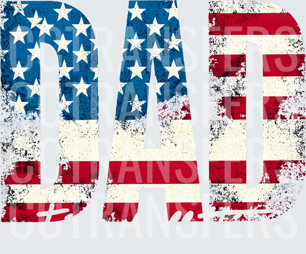 DAD Fixer of All Things American Flag Grunge (DTF)