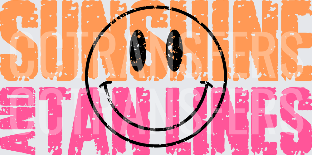 Sunshine And Tan Lines Smiley Face Distressed (DTF)