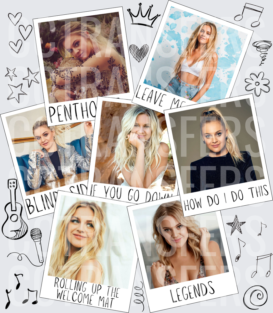 Blonde Country Star Polaroid Collage Music Fan Art (DTF)