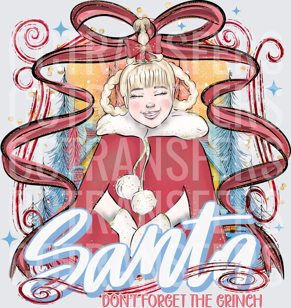 Santa Don't Forget The G-Man Blonde Girl Red Bow DTF