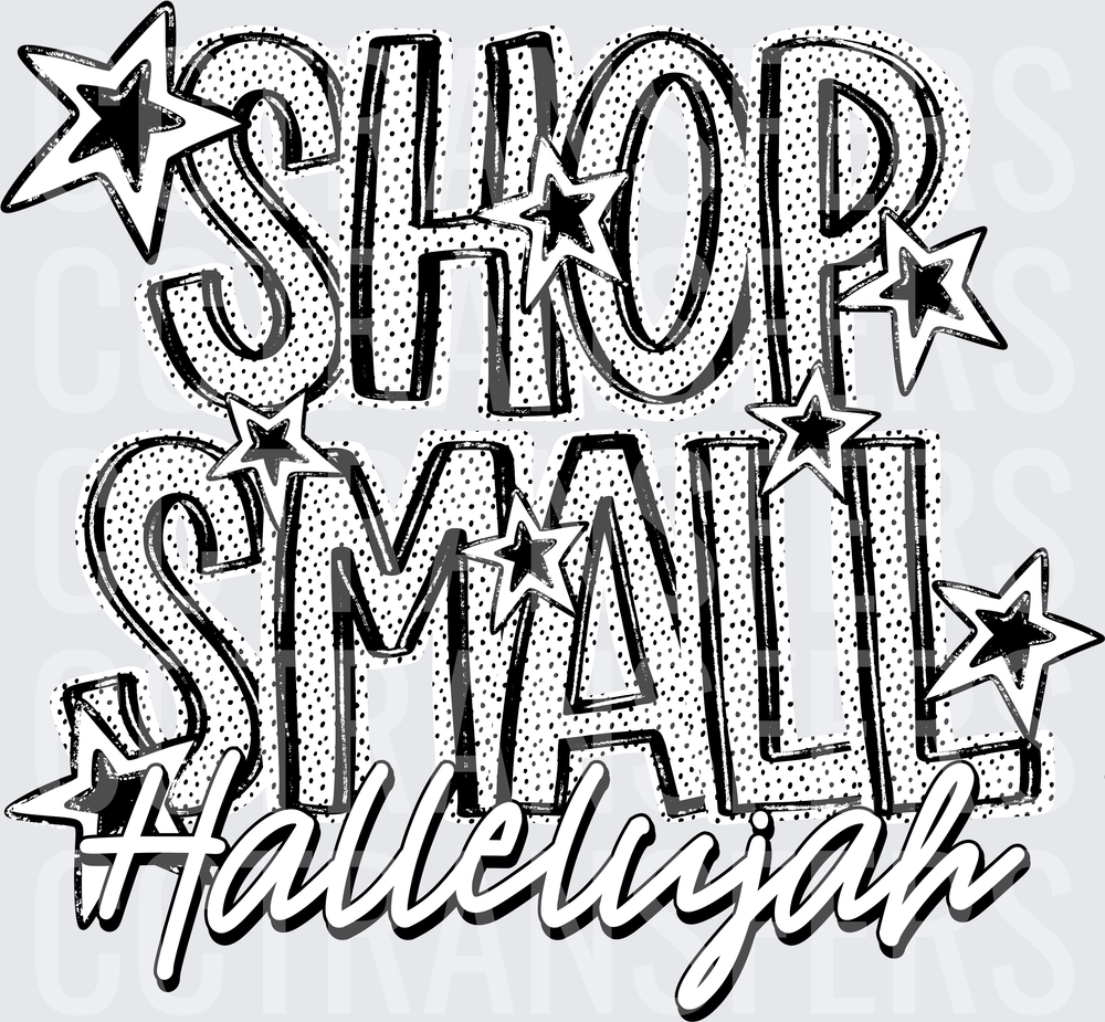 Shop Small Hallelujah Bold Stars Typography (DTF)