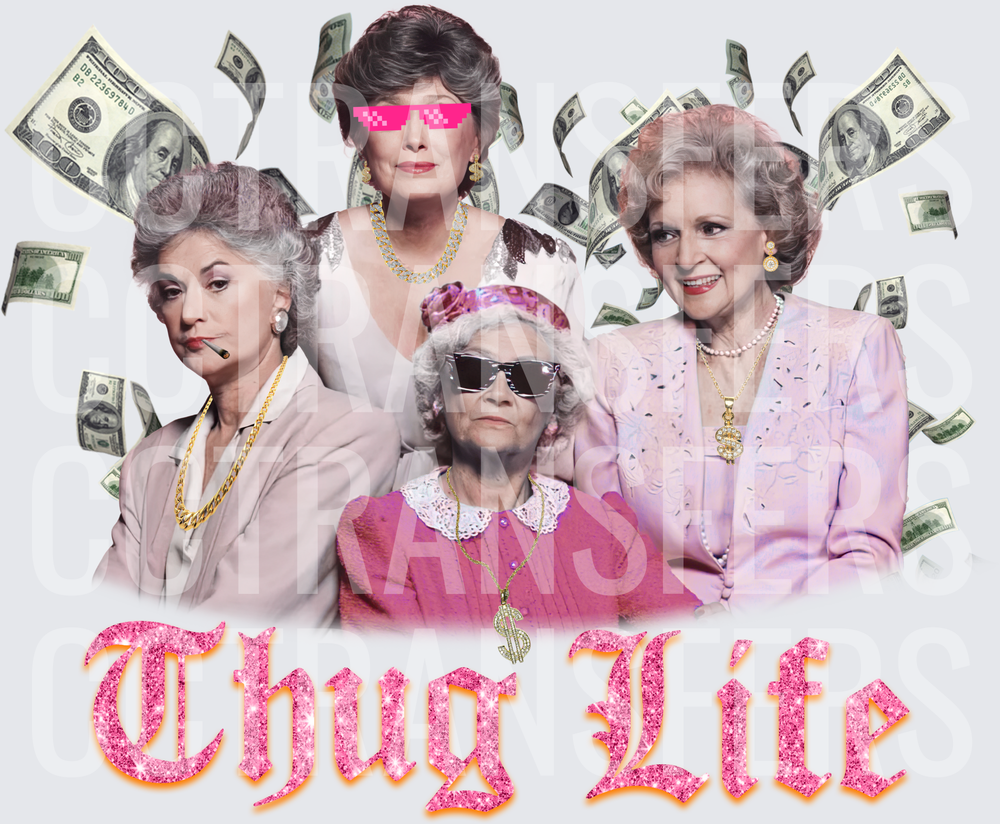 Thug Life Squad With Cash Flying DTF