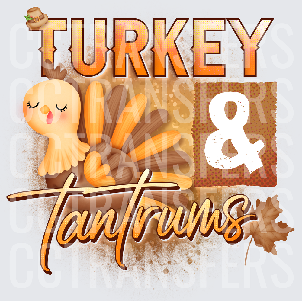 Turkey & Tantrums Cute Thanksgiving Turkey Pilgrim Hat (DTF)
