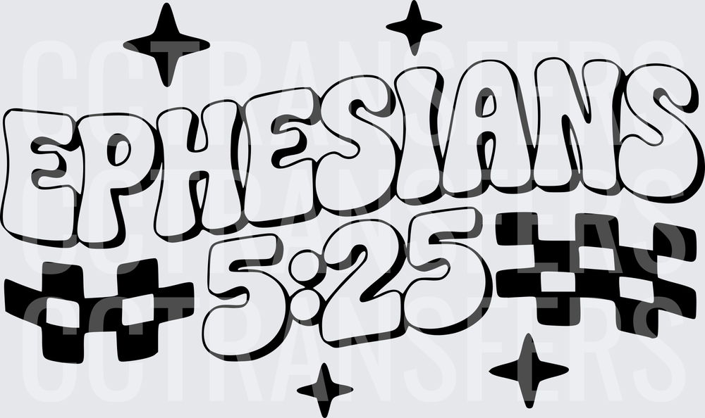 Ephesians 5:25 Retro Groovy Bible Verse Checkered (DTF)