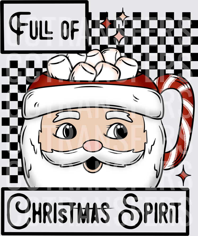 Full of Christmas Spirit Santa Mug Hot Cocoa (DTF)
