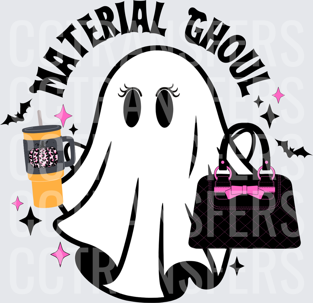 Material Ghoul Sassy Ghost with Tumbler and Handbag (DTF)