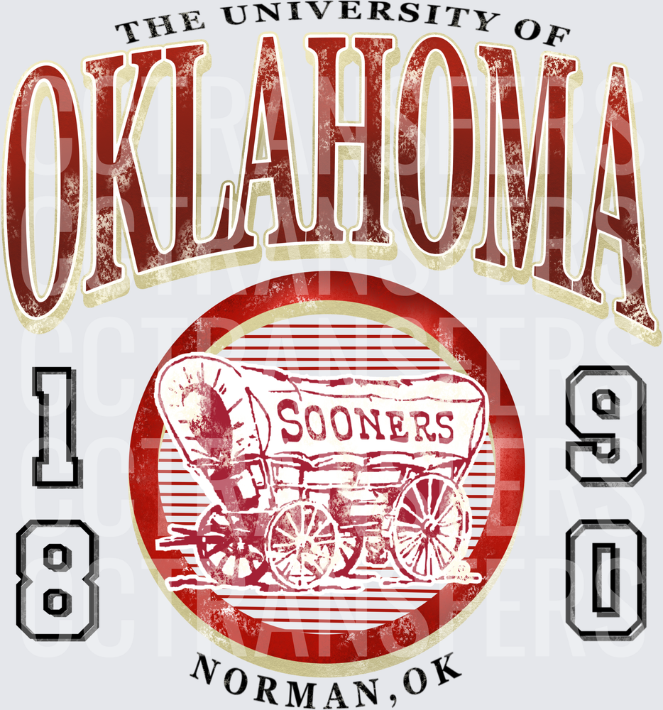 Vintage University Oklahoma Sooners 1890 Norman OK Covered Wagon (DTF)