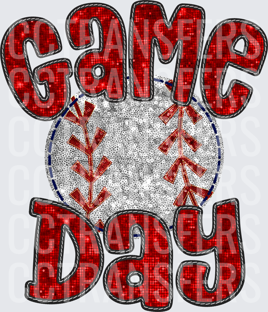 Game Day Sequin Glitter Baseball (DTF)