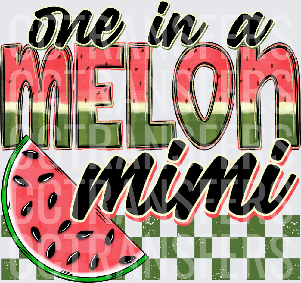 One In A Melon Mimi Watermelon Checkered (DTF)