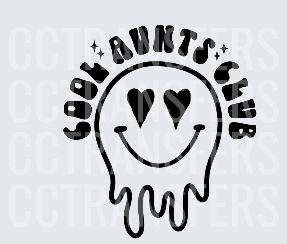 Cool Aunts Club Melting Smiley Heart Eyes (DTF)