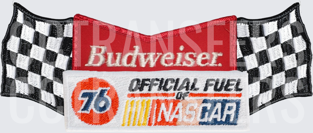 Checkered Flag Racing Sponsor Embroidered Patch Design (DTF)