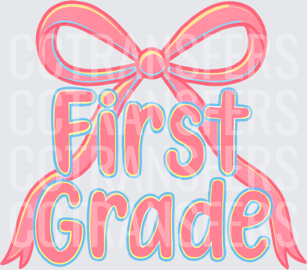 First Grade Pink Coquette Bow (DTF)