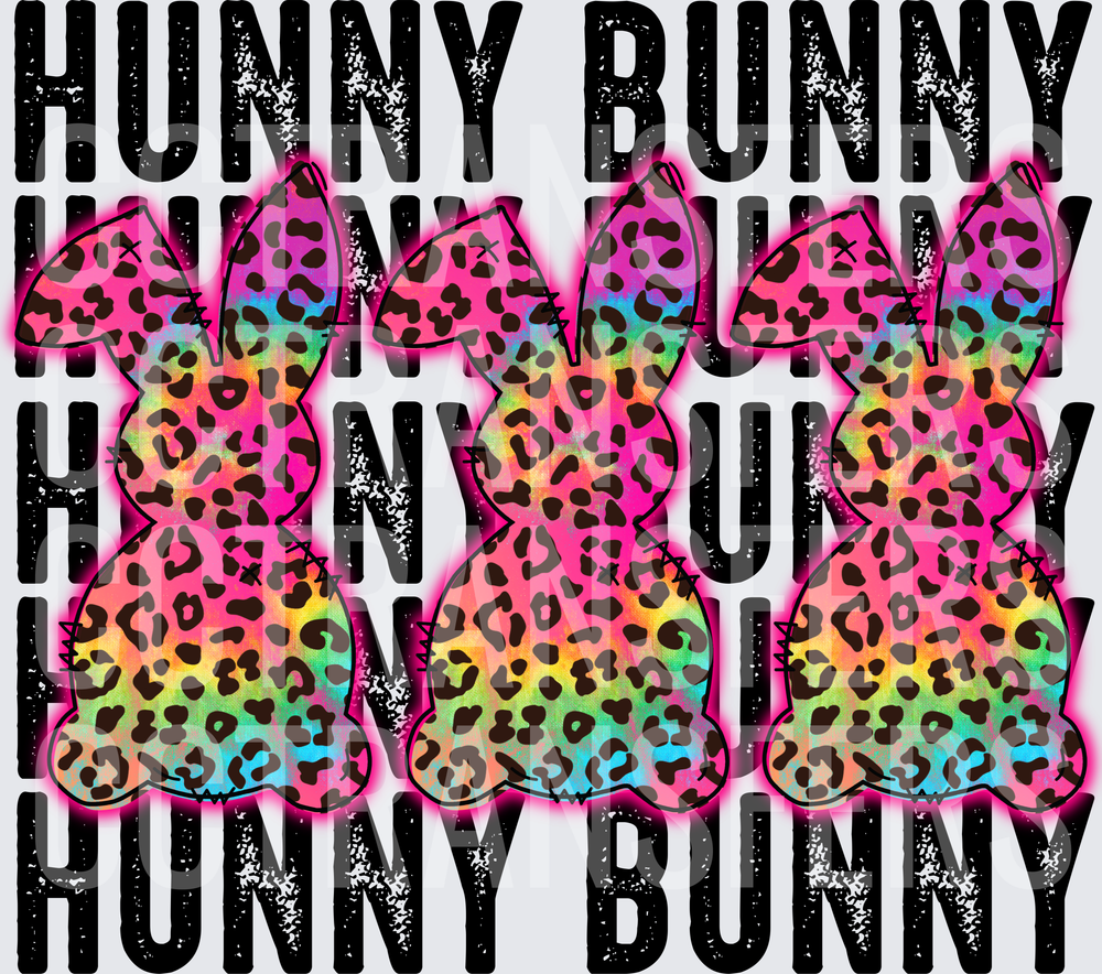 Hunny Bunny Rainbow Leopard Bunny Repeat (DTF)