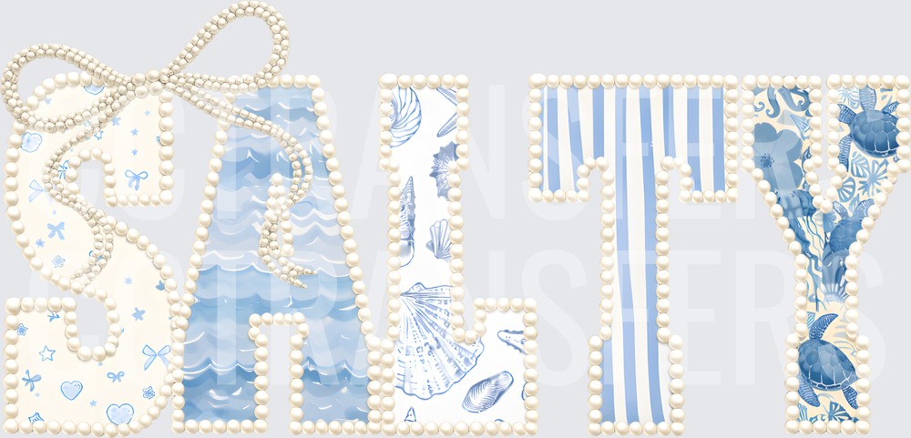 Salty Pearl Border Coastal Ocean Letters (DTF)