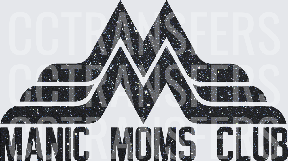 Manic Moms Club Bold Glitter M Logo (DTF)