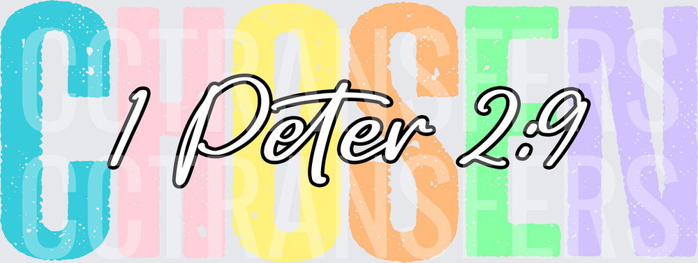 Chosen 1 Peter 2:9 Pastel Distressed Letters (DTF)
