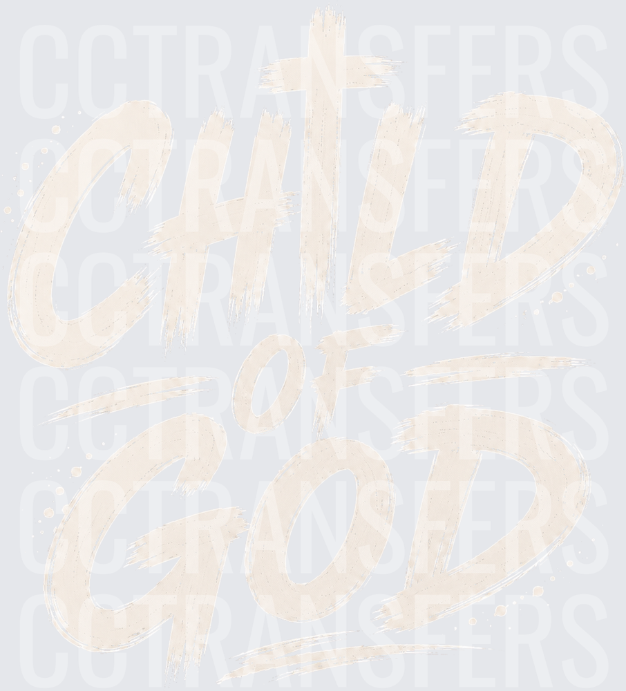 Child of God Brushstroke Cross Faith Lettering (DTF)