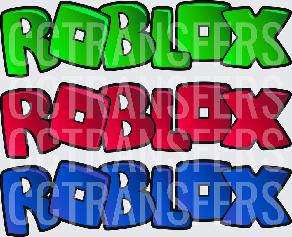 Bold 3D Block Letter Gaming Logo Green Red Blue Trio (DTF)