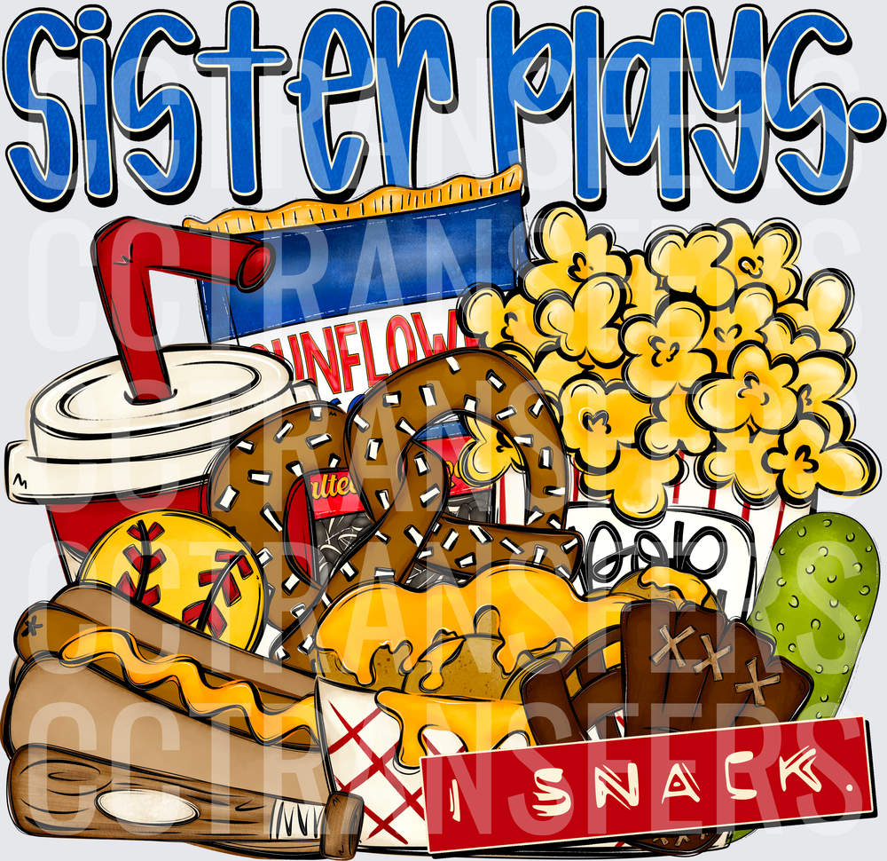 Sister Plays I Snack Softball Snack Stack (DTF)