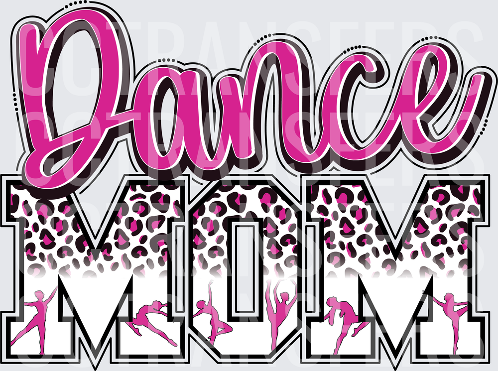 Dance Mom Leopard Print Pink Dancer Silhouettes (DTF)