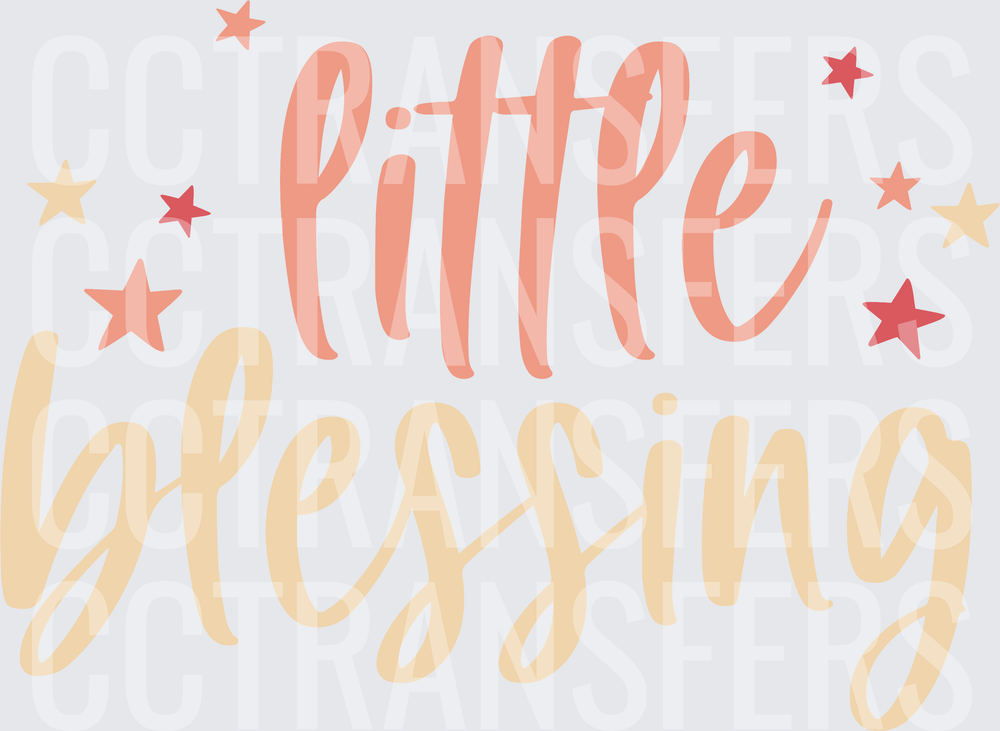 Little Blessing Script Lettering with Stars (DTF)