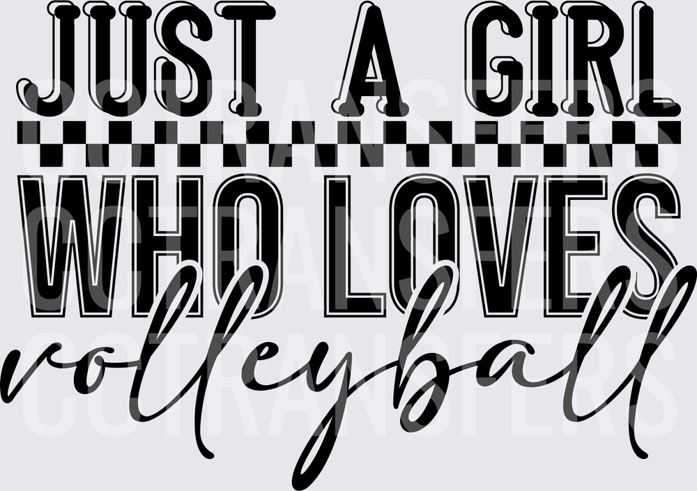 Just A Girl Who Loves Volleyball Checkered (DTF)