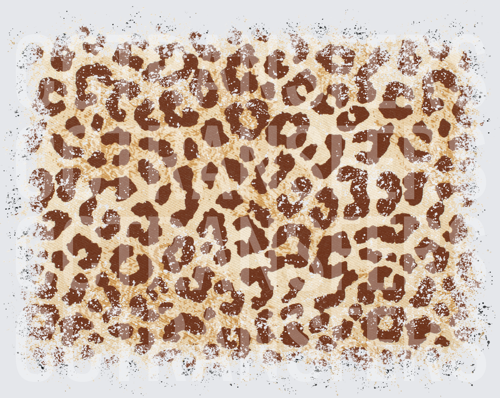 Distressed Leopard Animal Print Rectangle Background (DTF)