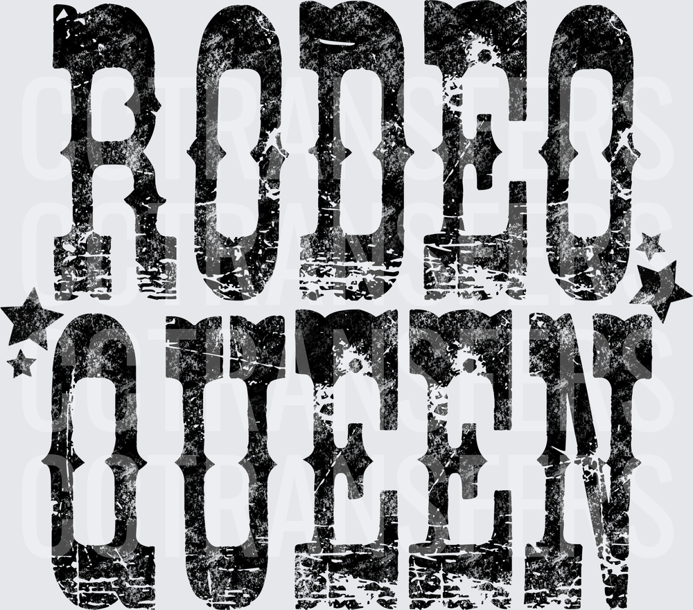 Rodeo Queen Distressed Grunge Western Stars (DTF)