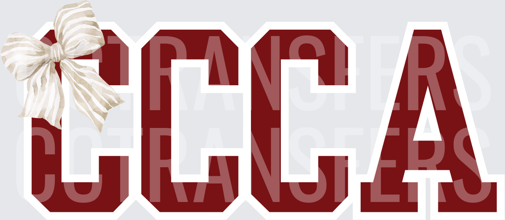 CCCA Bold Letters with Striped Bow (DTF)