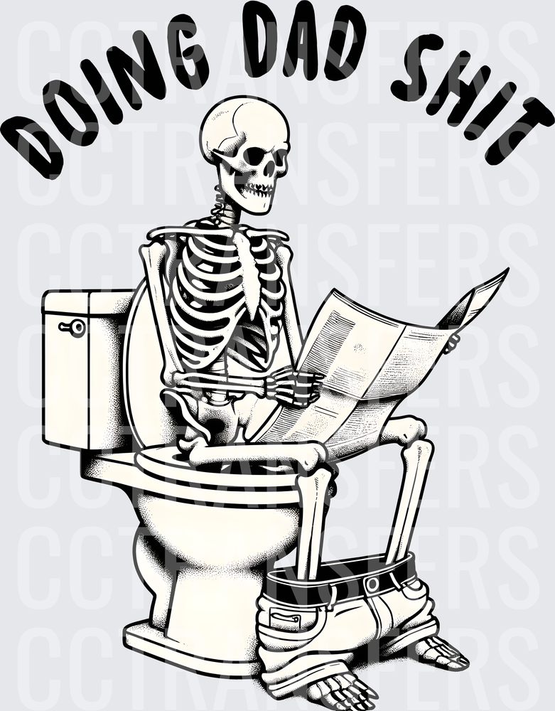 Doing Dad Shit Skeleton on Toilet Reading Newspaper (DTF)