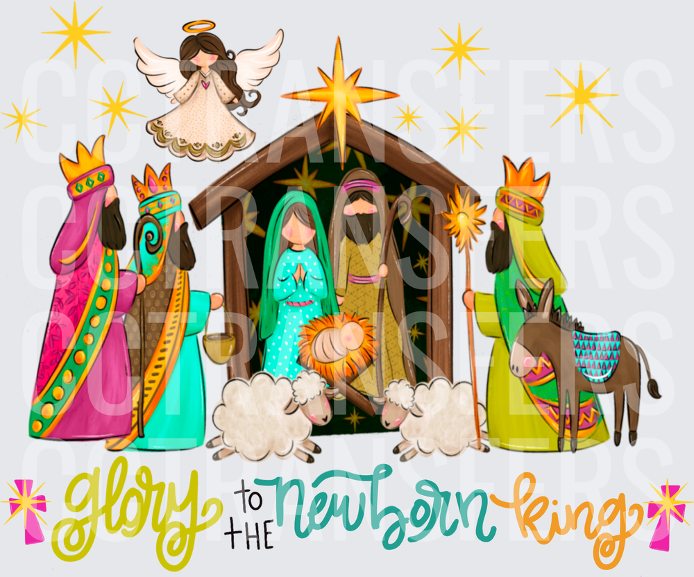 Glory to the Newborn King Nativity Scene (DTF)