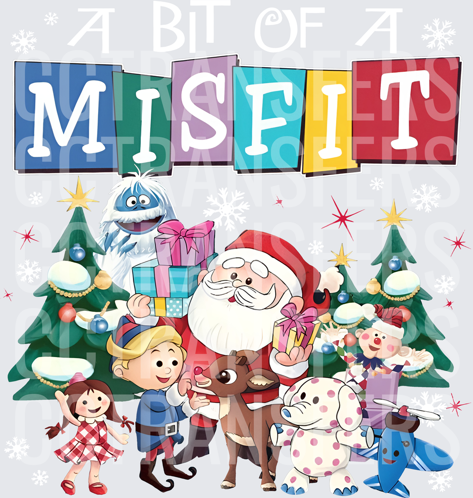 Misfit Christmas Characters Santa Reindeer Yeti Holiday (DTF)