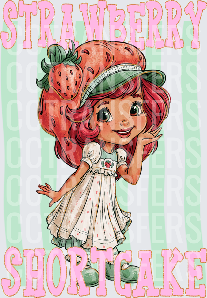Strawberry Shortcake Cute Redhead Girl Strawberry Hat (DTF)