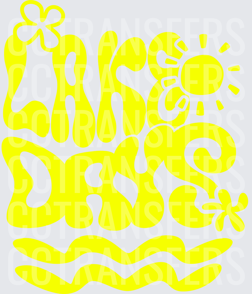 Lake Days Groovy Retro Sun Waves Floral Yellow (DTF)