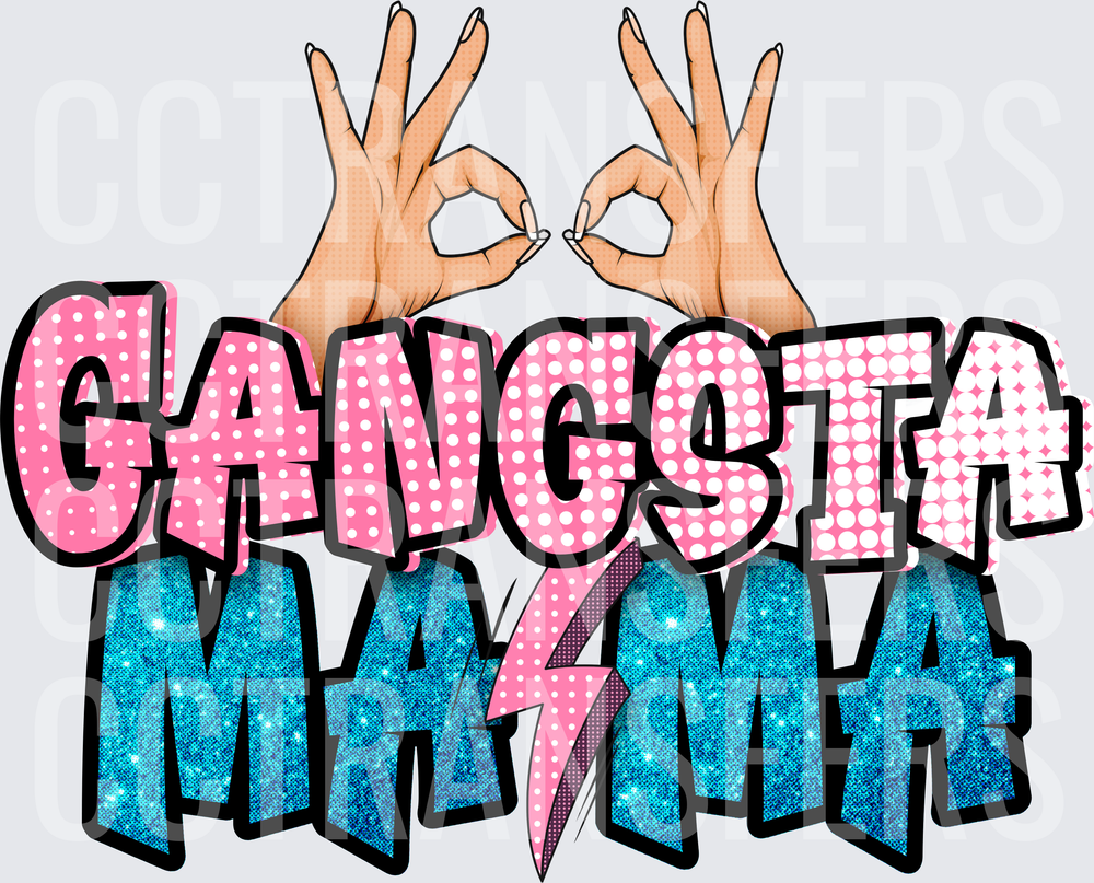 Gangsta Mama Graffiti Hands Lightning Bolt (DTF)